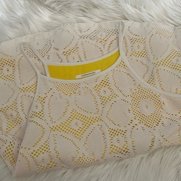 Anthropologie Cosette White Floral Overlay Tank Top - Picture 4 of 9